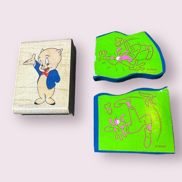 Set of 25 Miscellaneous Rubber Stamps Holiday Thank You Porky The Pig Flowers - Picture 5 of 11